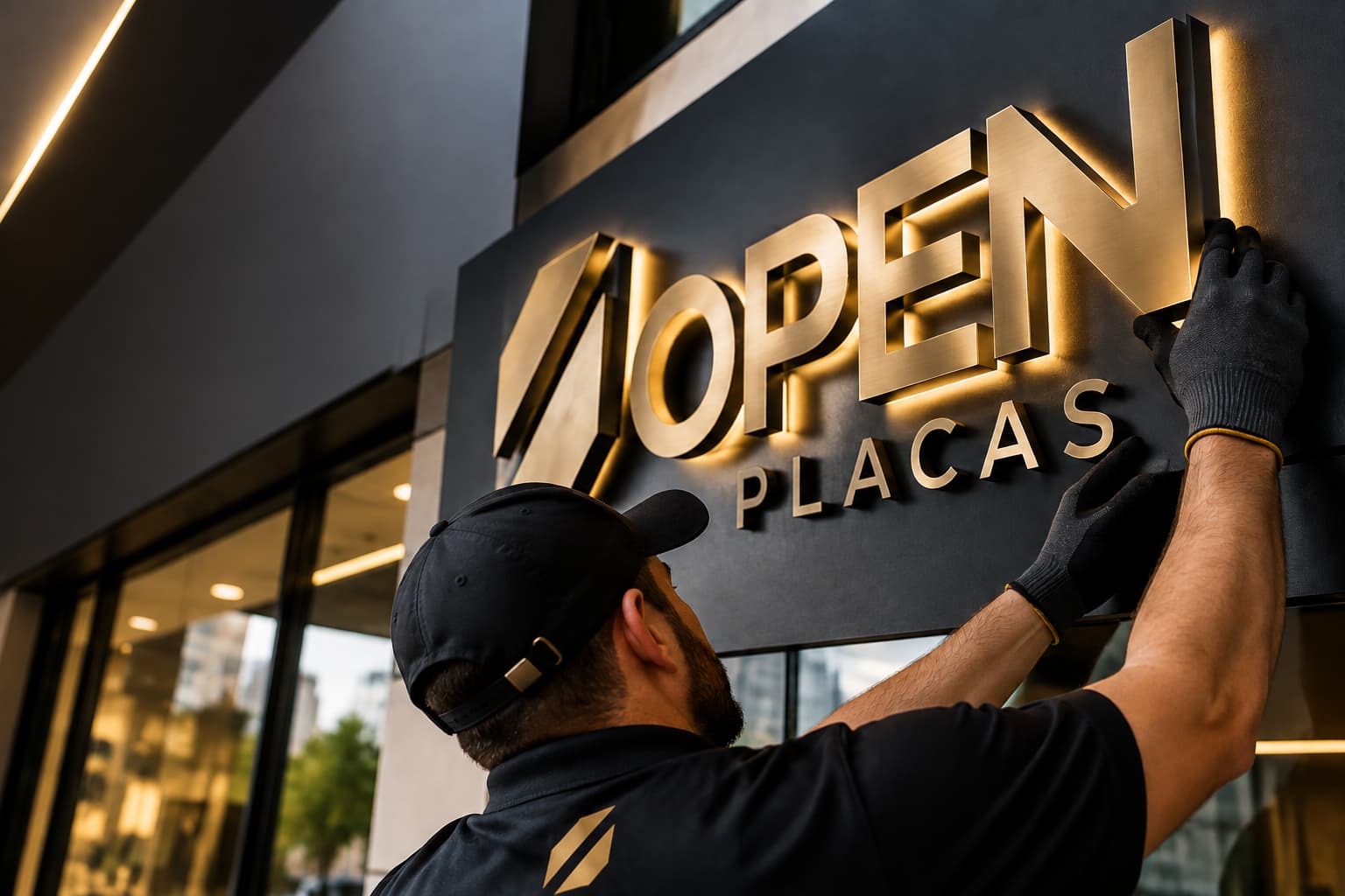 Processo de produção de comunicação visual da Open Placas